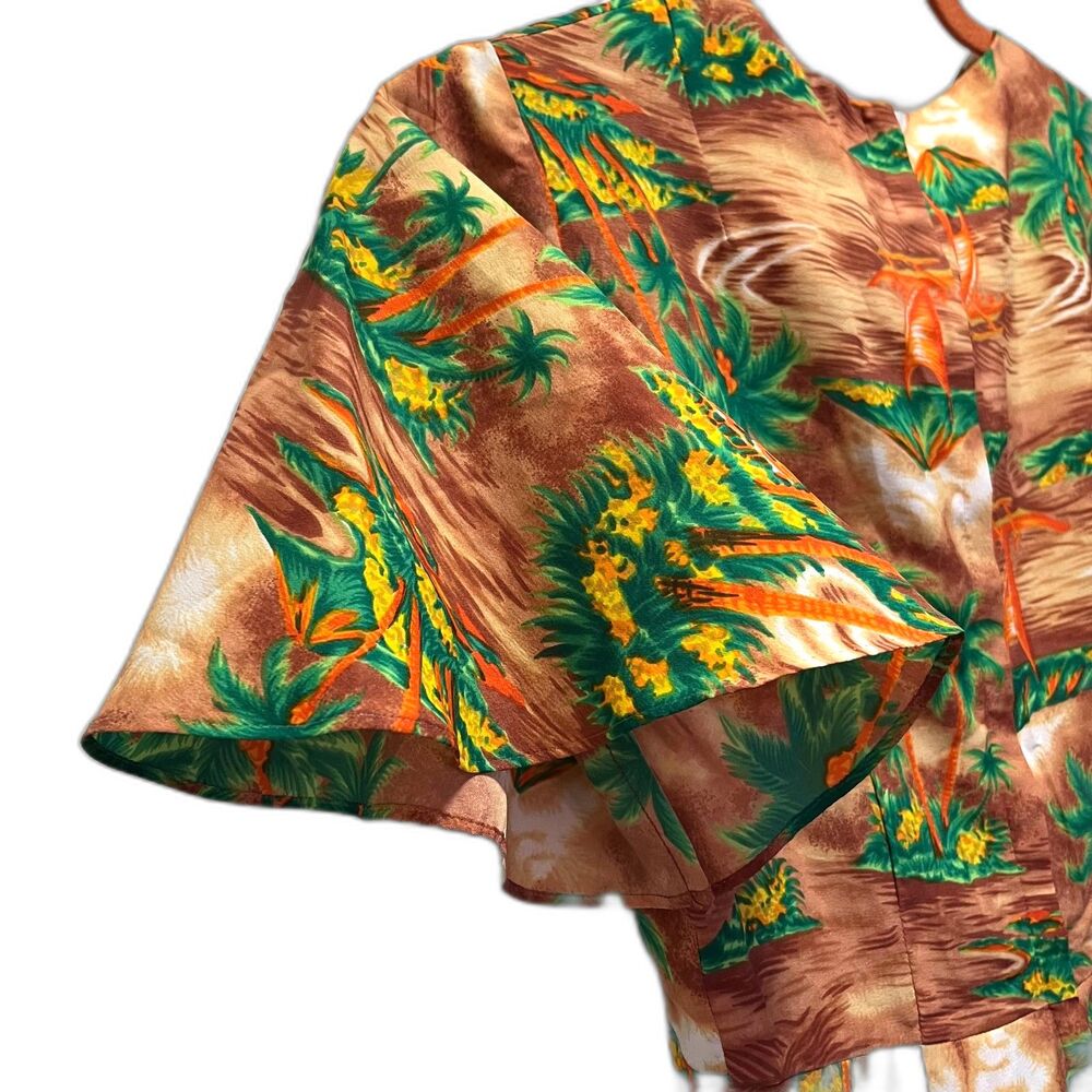 Royal Hawaiian Vintage Womens Aloha Landscape 1970s Maxi Dress EUC - Picture 5 of 12
